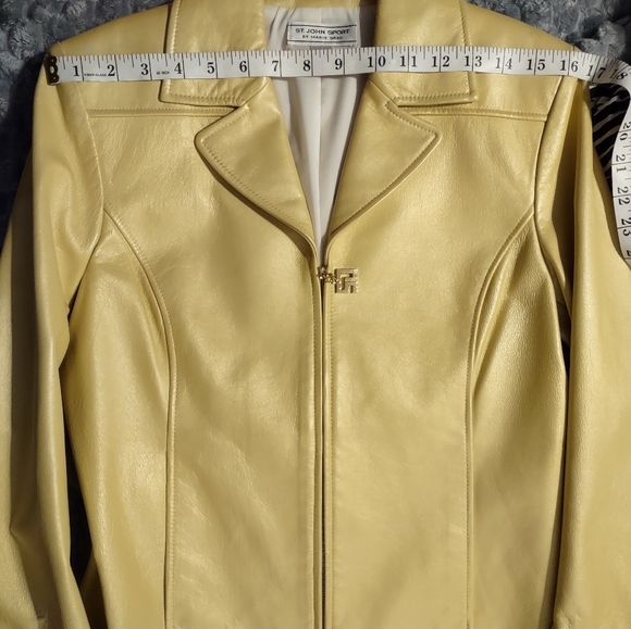 Vintage St. John Buttery Soft Yellow Leather Jacket - Picture 12 of 14